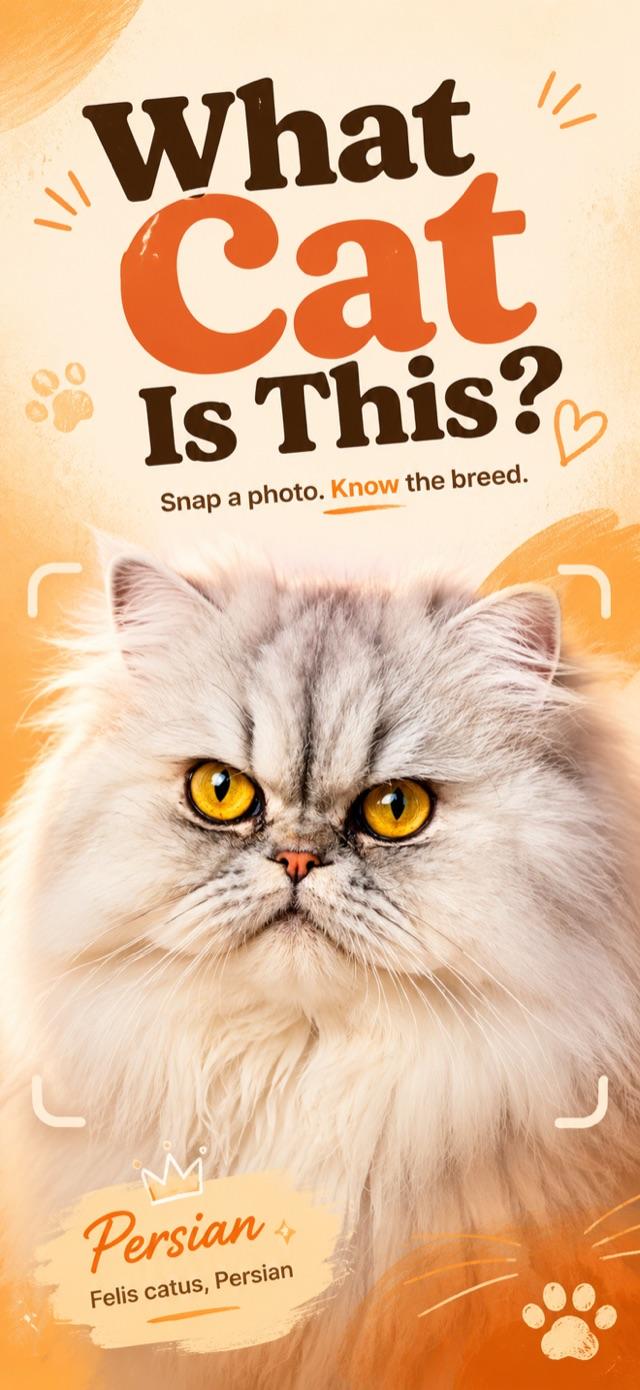 Cat breed identifier app scanning a cat with the camera