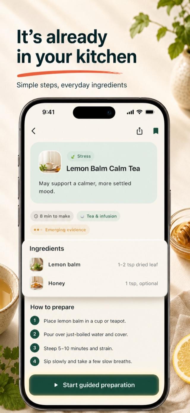Safety notes and interactions shown before the recipe