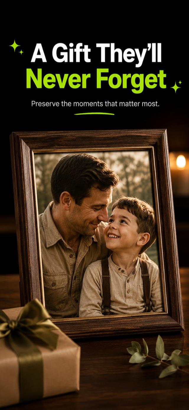 Photo library with restored family pictures