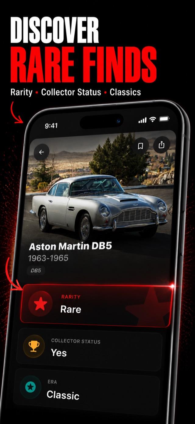 Car detail page with rarity tier and value band