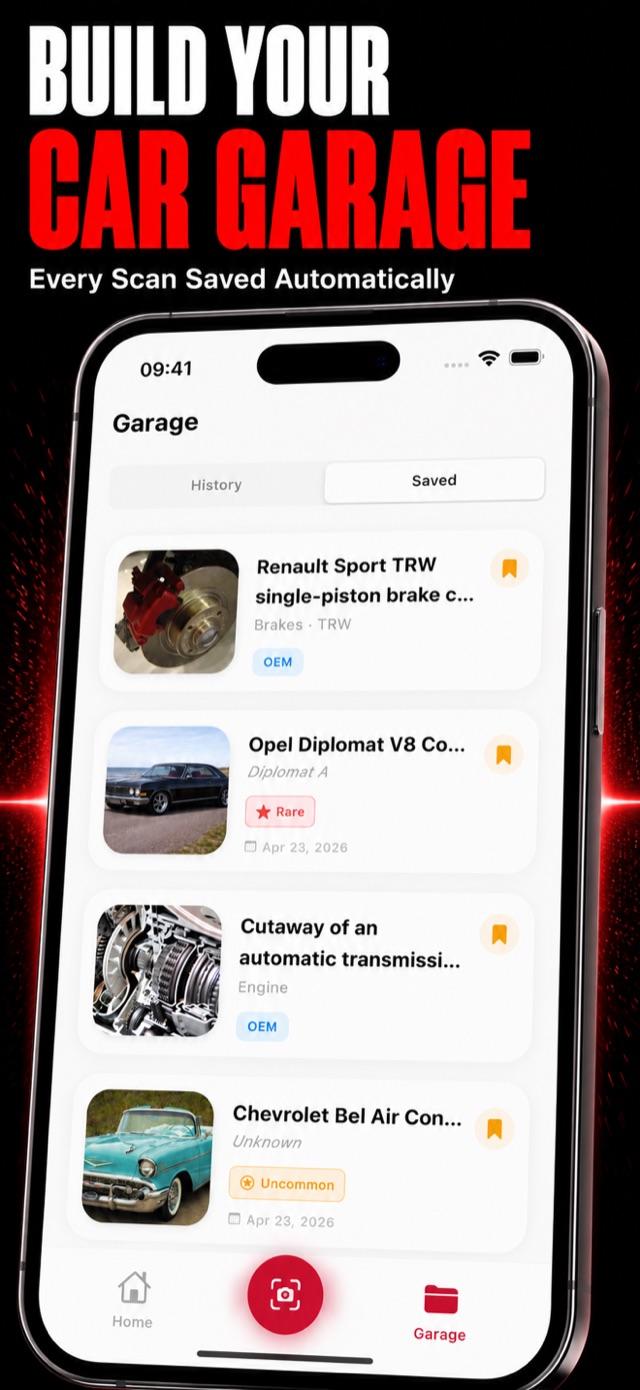 Scan history with saved car identifications