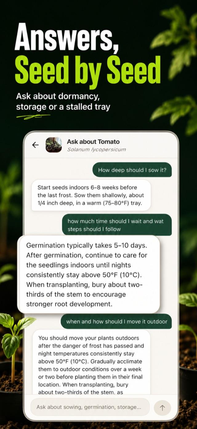 Species-specific chat answering a seed question